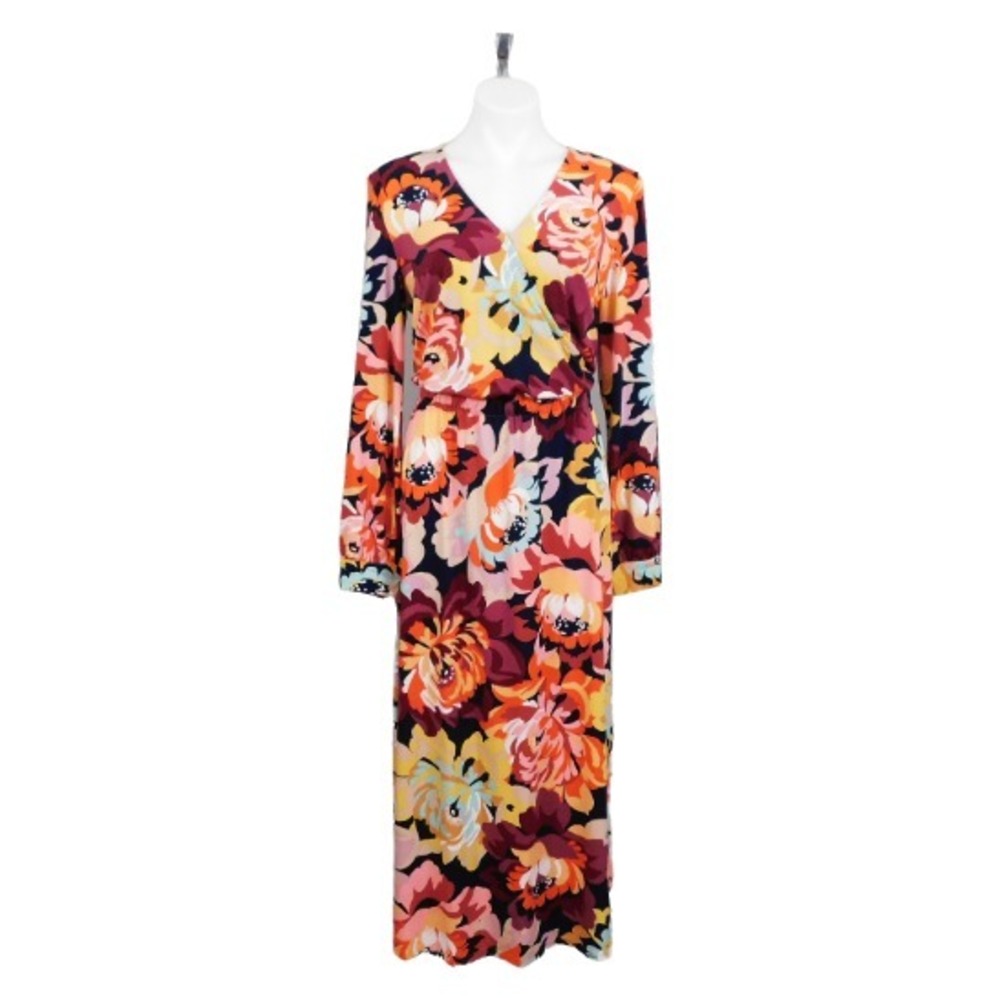 G.I.L.I. Regular Jetsetter Long-Sleeve‎ Knit Maxi Dress, Floral, Multicolor, M